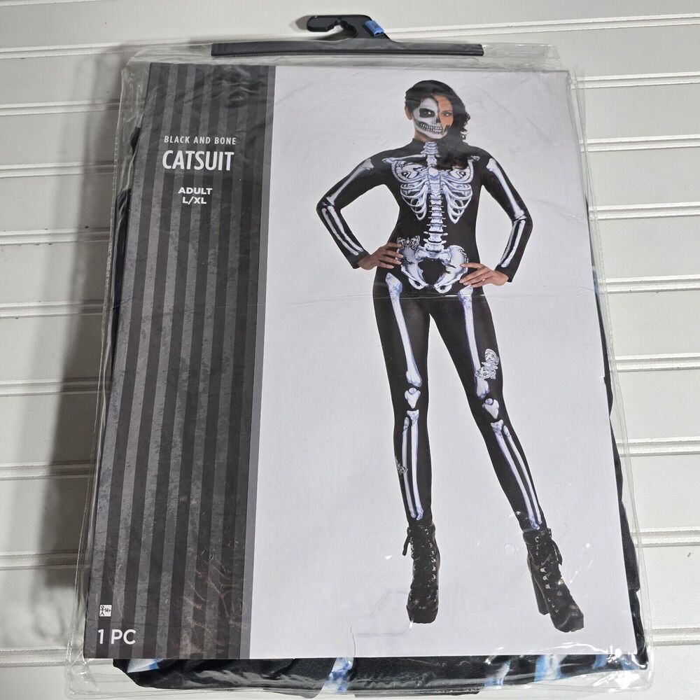Black Skeleton Print Jumpsuit - Women